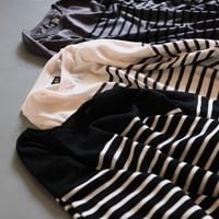 BATONER  Men   TENCEL CASHMERE BORDER LONG SLEEVE    BN-24FM-003