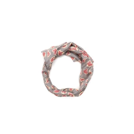YARN＆COPPER　Silk headband 'Victorian Paisley' stone grey ヘッドスカーフ
