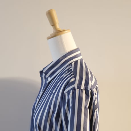 SINME シャツワンピース       ストライプ × グレー   22AW-10