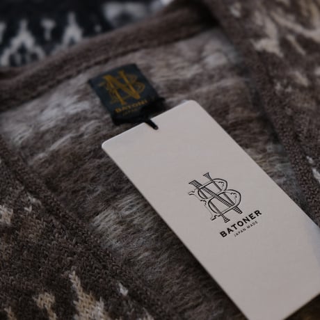 BATONER　Men MOHAIR JAQURD CARDIGAN 　BN-22FM-051