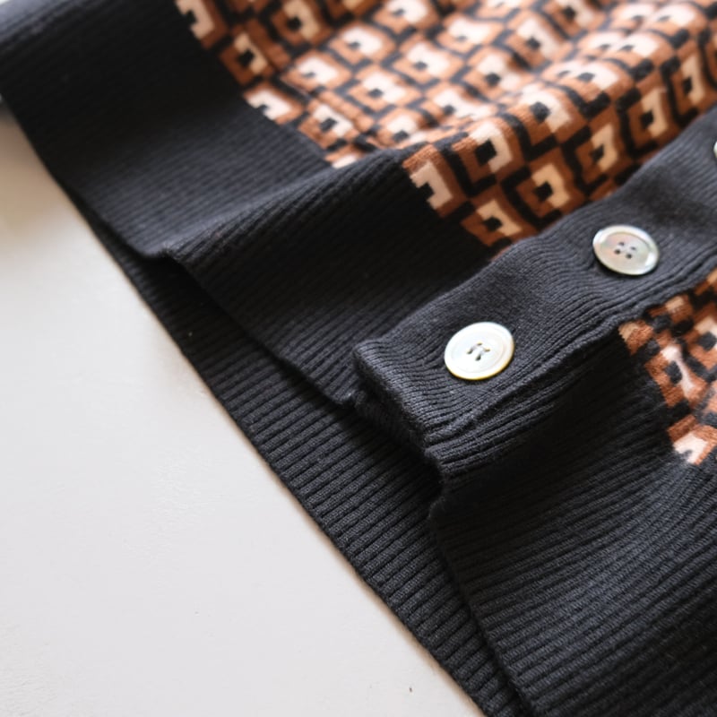 THOMASMGPIE トーマスマグパイ BLOCK W JACQUARD CARDIGAN