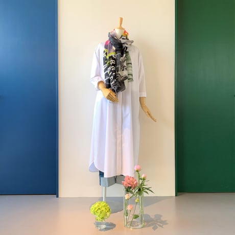 YARN＆COPPER　PARTY ALL NIGHT  リネンロングストール   　ブラック