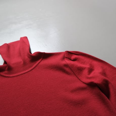 SINME リブタートルニット 　S21AW-11　レッド/キャメル