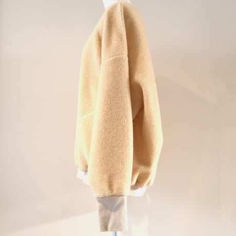 HARVESTY  　BOA FLEECE EGG PULLOVER　  BEIGE