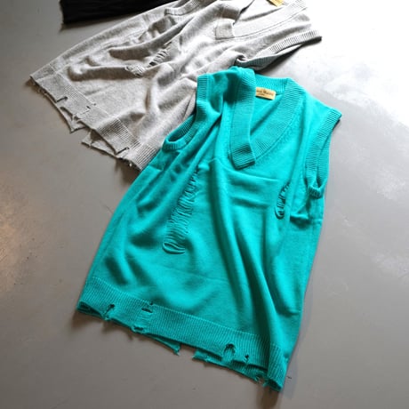 THOMAS MAGPIE　damage knit vest【2223708】