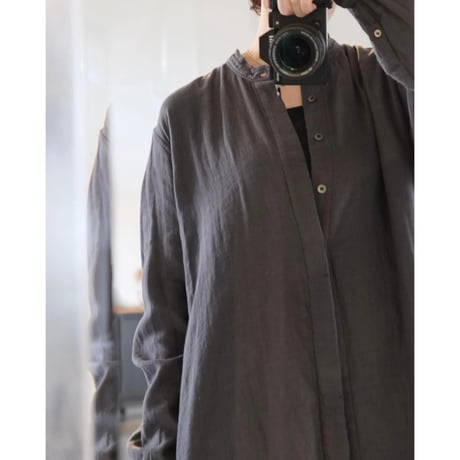 suzuki takayuki   frayed coat  slate grey