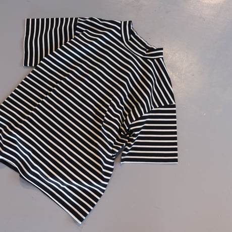 HARVESTY　MOCK NECK BOX TEE STRIPES　ボーダー モックネック ボックスT　A52102
