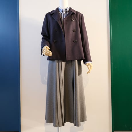 SINME シャツワンピース       ストライプ × グレー   22AW-10