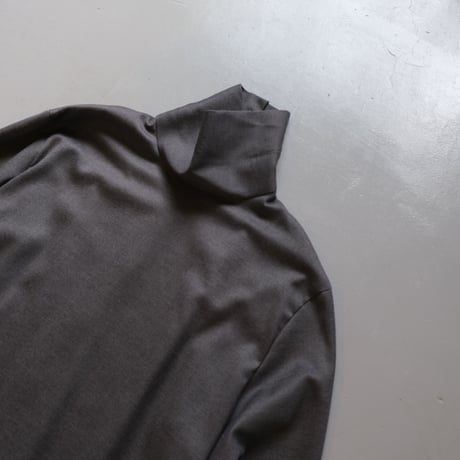 SINME　ハイネックシャツワンピース チャコール　S23AW-04