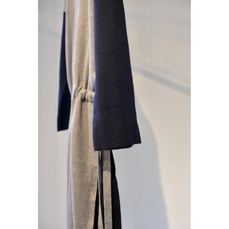 NAKAGAMI   カシミヤ混ニッチュニック  gray × navy