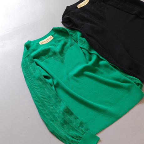 THOMAS MAGPIE 　herringbone ＆RIB knit【2242716】