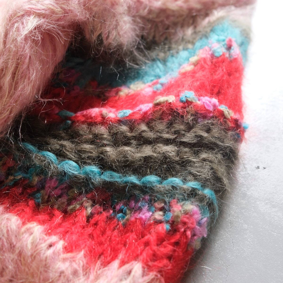 Les tricots d'O! レトリコッツ　モヘヤカーディガン LES TRICOTS D'O モヘヤ ショートカーディガン pink melange