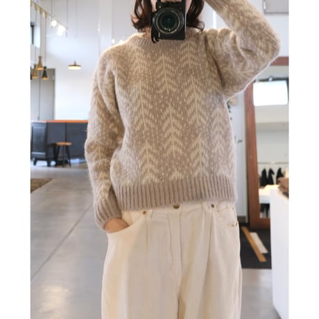 BATONER Woman CEDER JACQUARD MOHAIR CREW NECK
