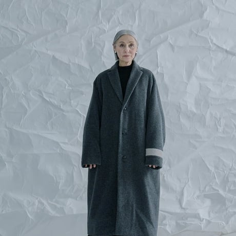 Thomas magpie angora shaggy long coat  c.gray