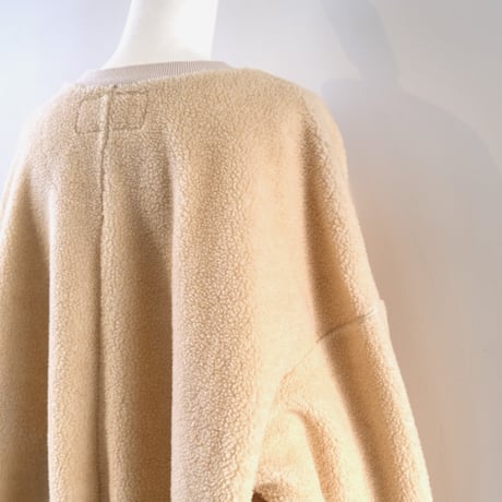 HARVESTY  　BOA FLEECE EGG PULLOVER　  BEIGE