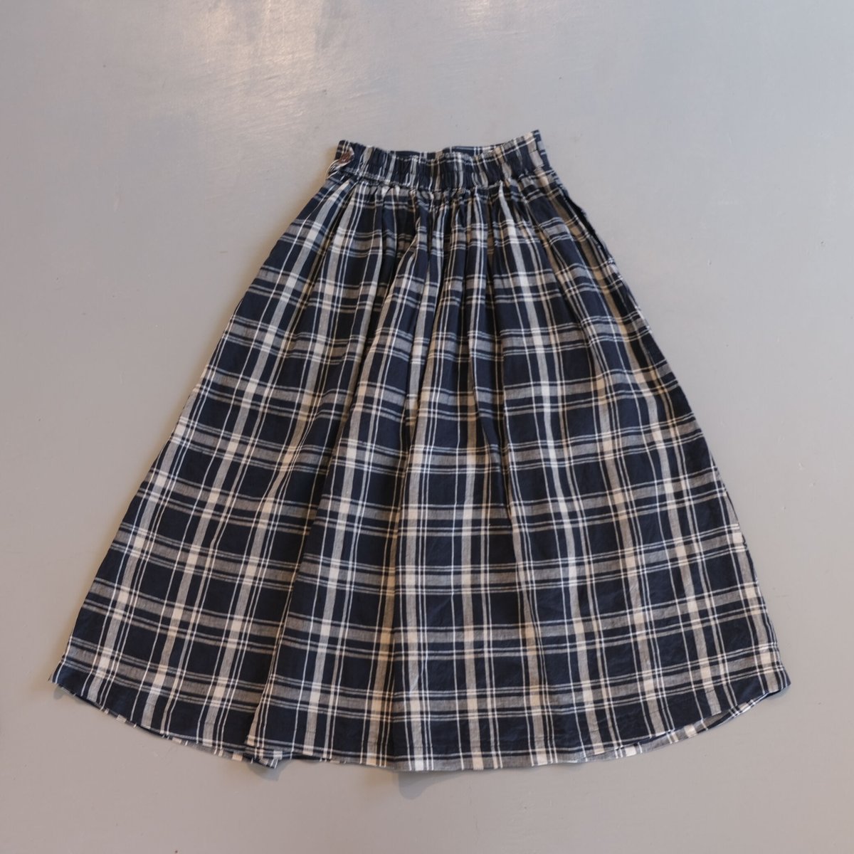 HARVESTY　リネン チェック柄 ロングスカート fit=scale-down,w=1200