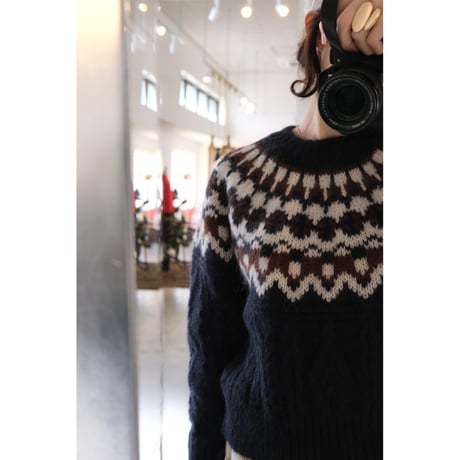 BATONER Woman MOHAIR NORDICK CREW NECK