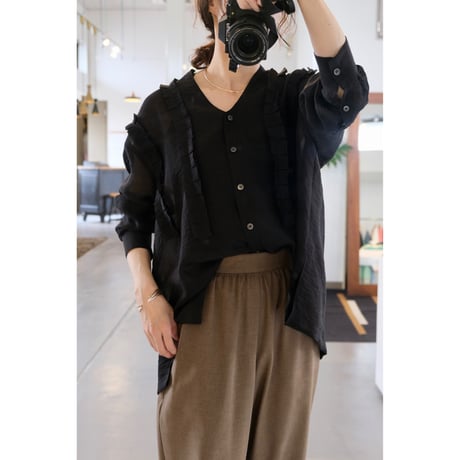 SINME フリルシャツ SS16-05  ブラック
