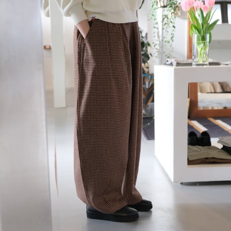 HARVESTY　WOOL TWEED CIRCUS PANTS  CAMEL