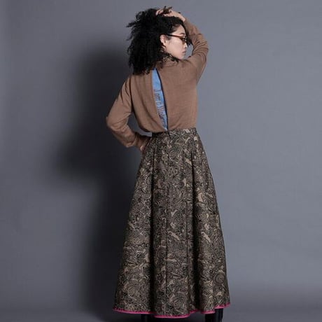 THOMAS MAGPIE   zentangle print long skirt【2213602】