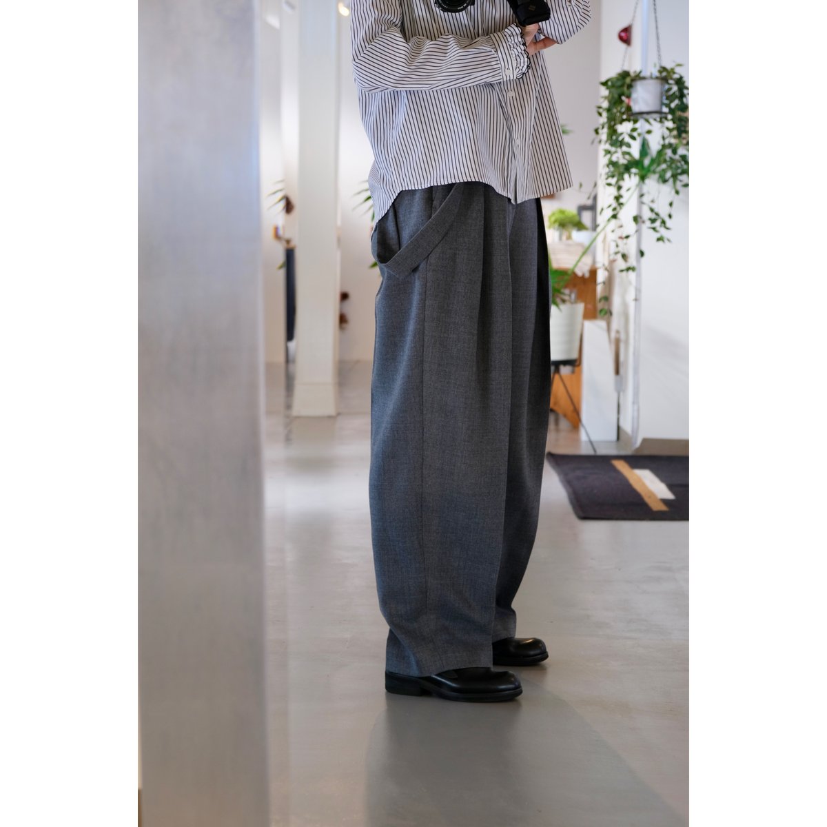 SINME SS15-07 ウールサスペンダーパンツ グレー | geep SINME SS15-07 ウールサスペンダーパンツ グレー | geep