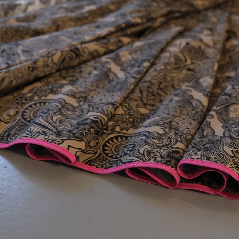 THOMAS MAGPIE zentangle print long skirt【2213