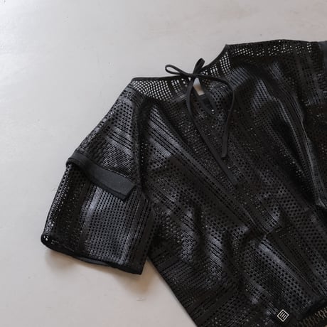 NAKAGAMI　半袖ラッセルレースプルオーバー（black）　N0123S0017