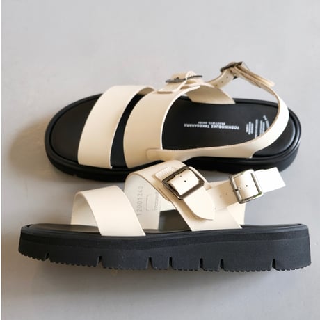 BEAUTIFUL SHOSE ｜ S.S.BELT SANDALS ｜ GLOXI CUT THICK SOLE｜ IVORY