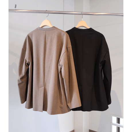 SINME  ノーカラージャケット  SS16-06   カーキ