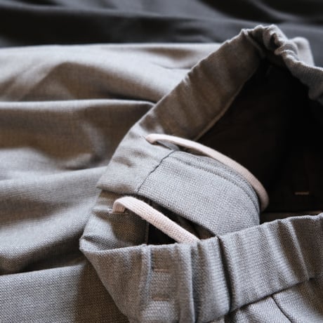 BATONER　Women  DRY WOOL PIQUE TWO TUCK WIDE PANT　GRAY　BN-22FL-010