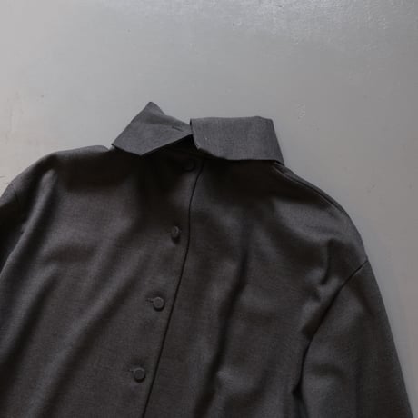 SINME　ハイネックシャツワンピース チャコール　S23AW-04