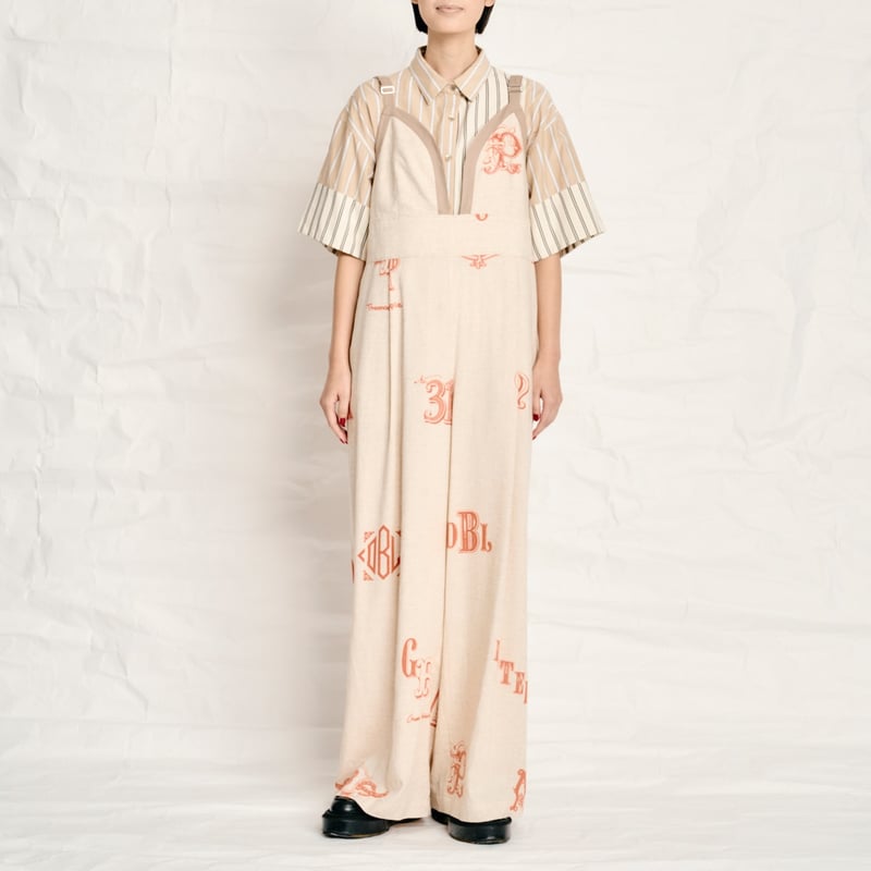 Thomas Magpie C/Linen PRINT overall 美品 Thomas Magpie C/Linen PRINT overall 2252312