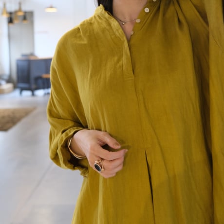 suzuki ytakayuki    peasant dress    mustard