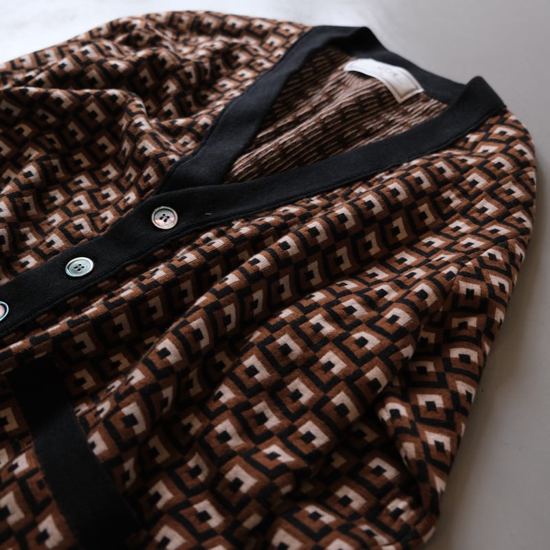 THOMASMGPIE トーマスマグパイ BLOCK W JACQUARD CARDIGAN THOMASMGPIE トーマスマグパイ BLOCK W JACQUARD CARDIGAN