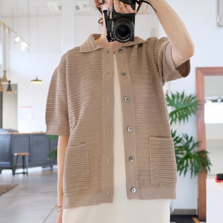 BATONER  MEN  SUMMER KNIT POLO CARDIGAN SHORT SLEEVE　 BN-26SM-066