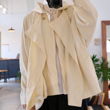 VACHEMENT  Nylon Tusser Layered Short Coat