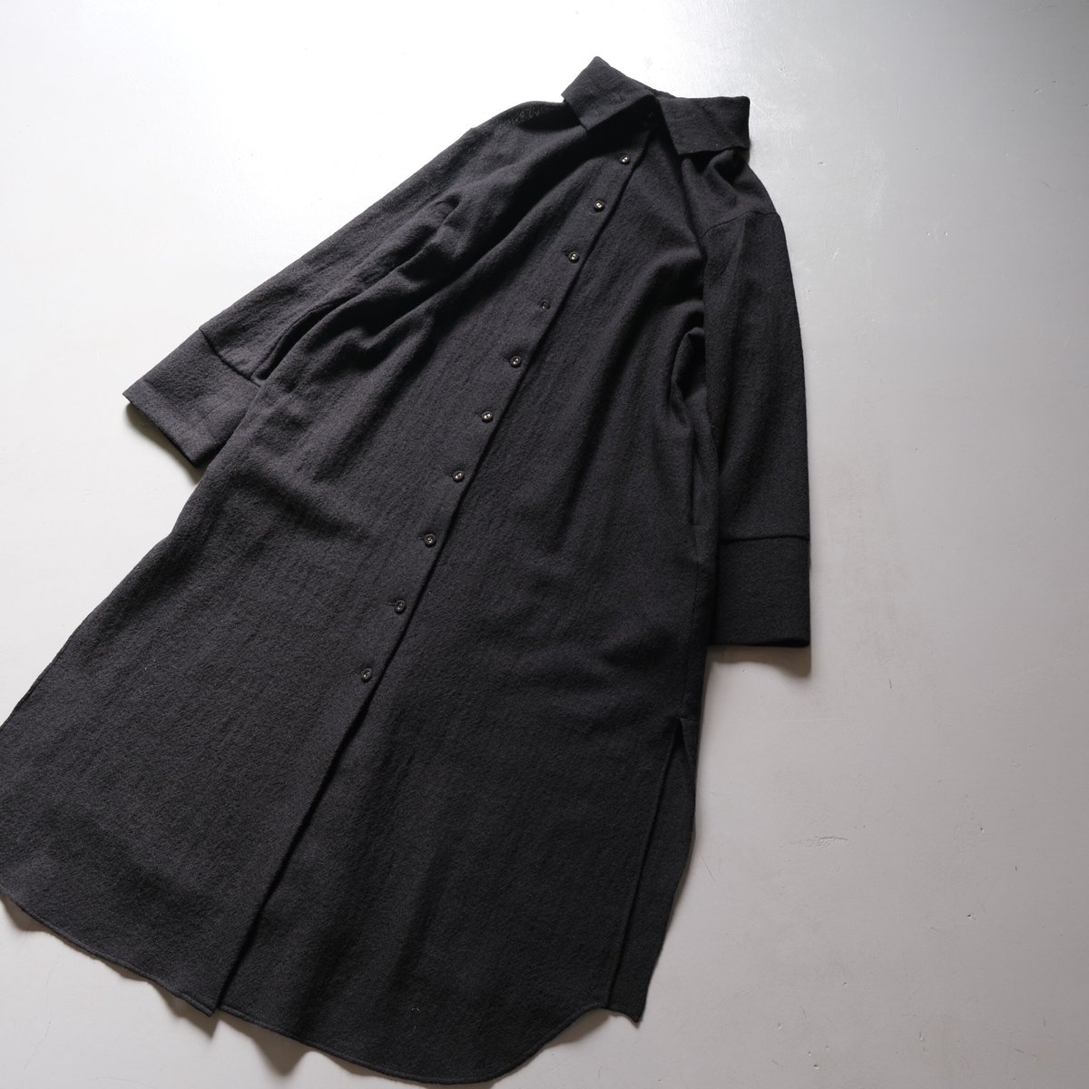 SINME ウールガーゼシャツワンピース ブラック S23AW-02 | geep SINME ウールガーゼシャツワンピース ブラック S23AW-02 | geep