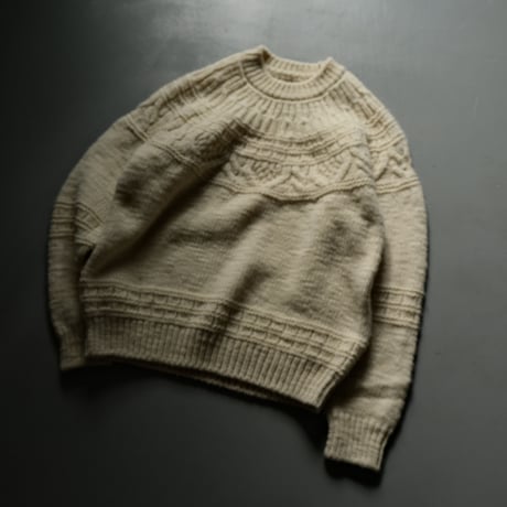 BATONER　Men SPREAD ALAN CREW NECK 　IVORY　BN-21FM-054