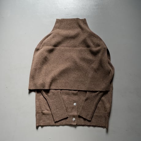R JUBILEE 　 Layered Knit Cardigan　D/BROWN　RJ21083002