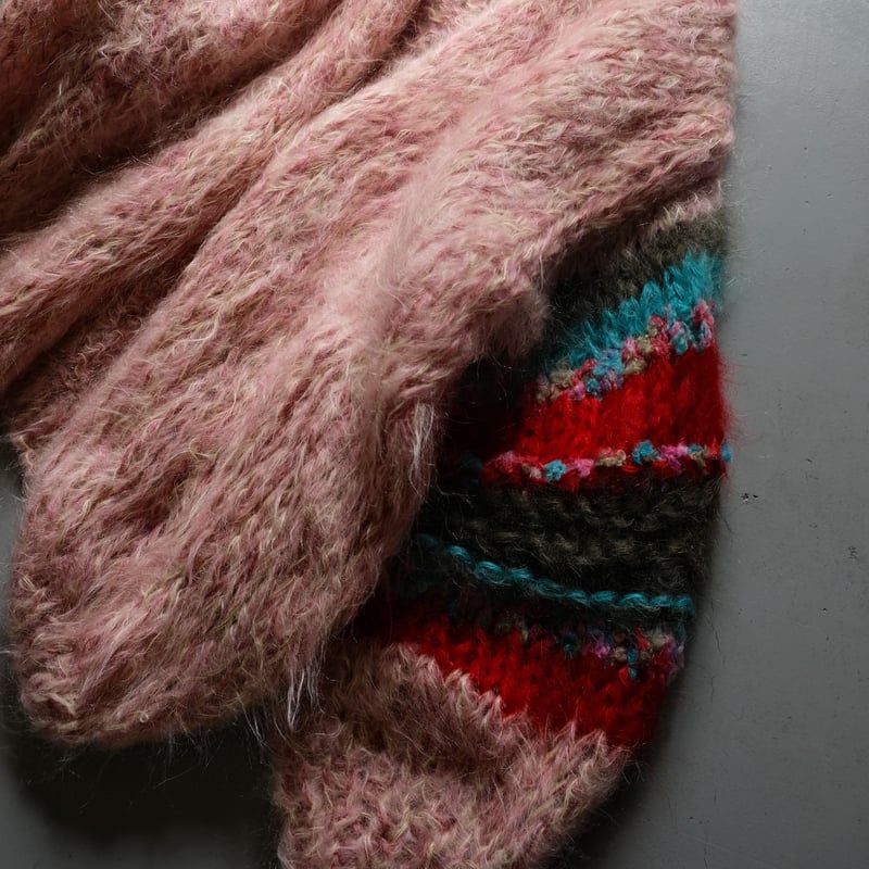 LES TRICOTS D'O モヘヤ ショートカーディガン pink melange