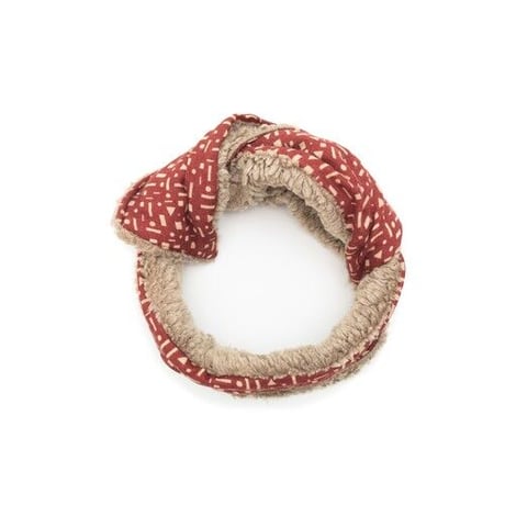 YARN&COPPER　Merino Wool 'Alkham' RED　リバーシブルヘッドスカーフ/ミニスカーフ