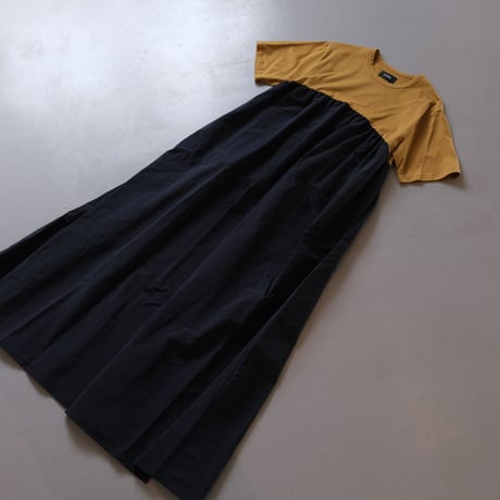 SINME　Tシャツワンピース マスタード × ネイビー　S22SS-11-06