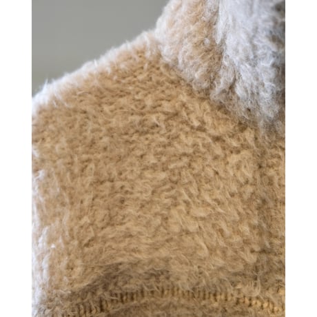 BATONER  MEN SHETLAND BOA ZIP UP BLOUSON