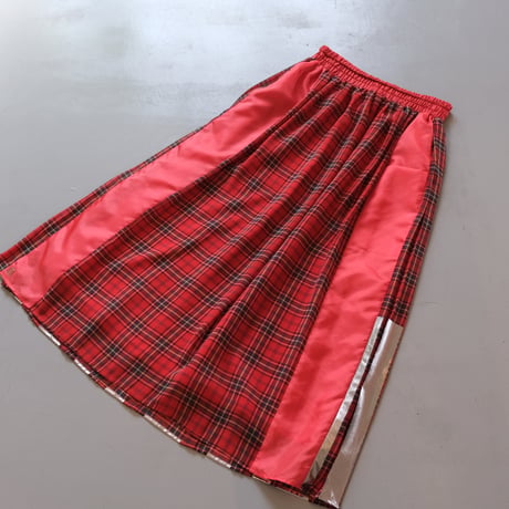 NAKAGAMI  チェック柄シフォンスカート（red)　N0324S0008