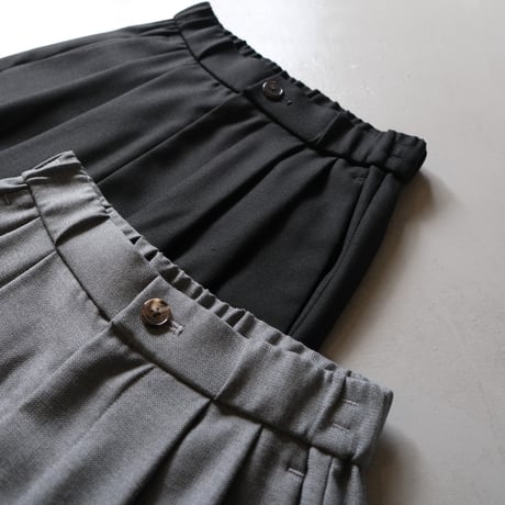 BATONER　Women  DRY WOOL PIQUE TWO TUCK WIDE PANT　GRAY　BN-22FL-010