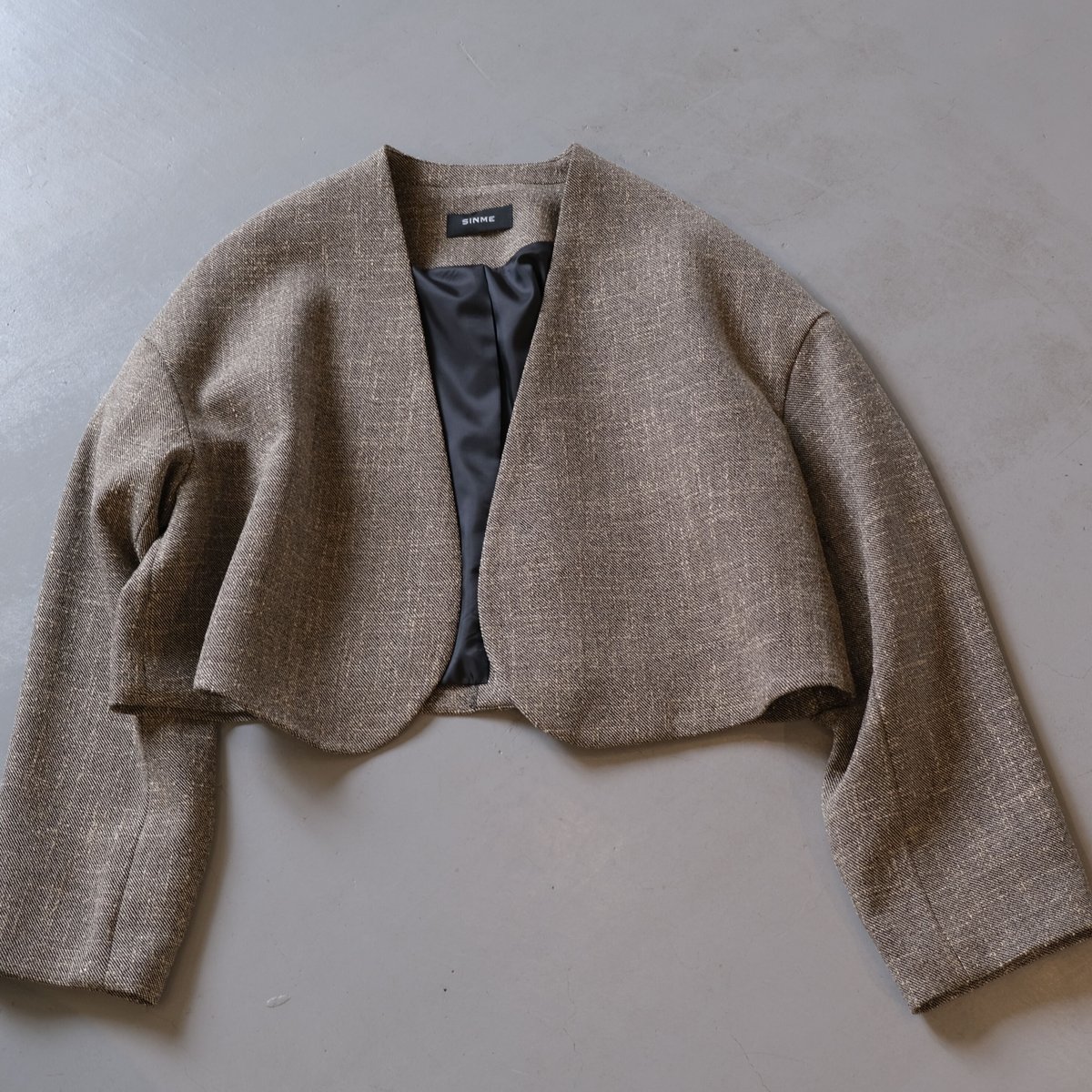 SINME ダークグレー ノーカラージャケット サイズF SINME ダークグレー ノーカラージャケット サイズF - メルカリ