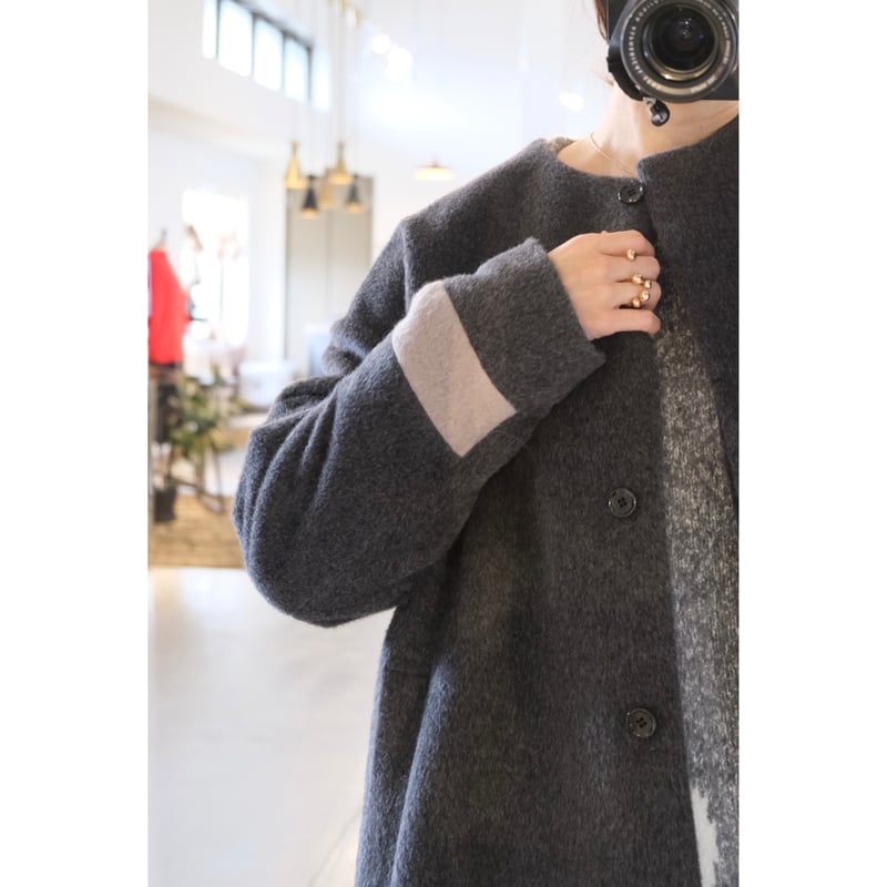 shaggy coat 専用 Thomas magpie angora shaggy coat c.gray | geep