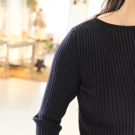 BATONER　Women SOLID WOOL RIB BOAT NECK BN-22FL-035