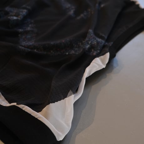 NAKAGAMI　ニットプリントプルオーバー　black×charcoal　N0121A0038