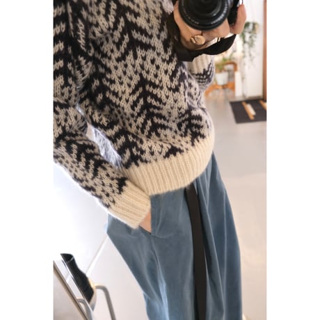 BATONER Woman CEDER JACQUARD MOHAIR CREW NECK